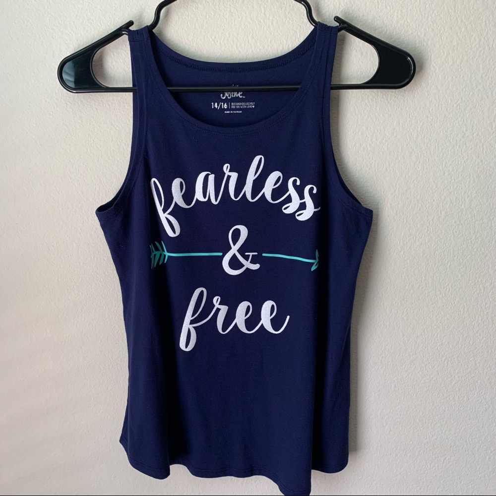 Justice Fearless & Free tank top - 14/16